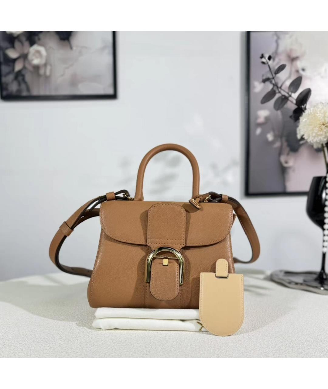 DELVAUX Коричневая кожаная сумка с короткими ручками, фото 2