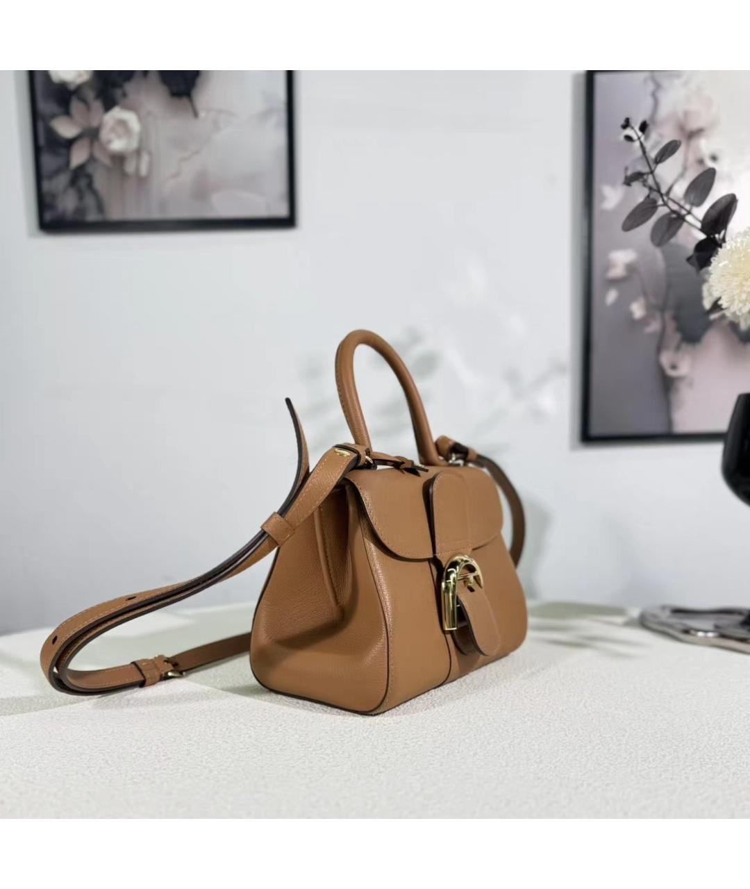DELVAUX Коричневая кожаная сумка с короткими ручками, фото 4