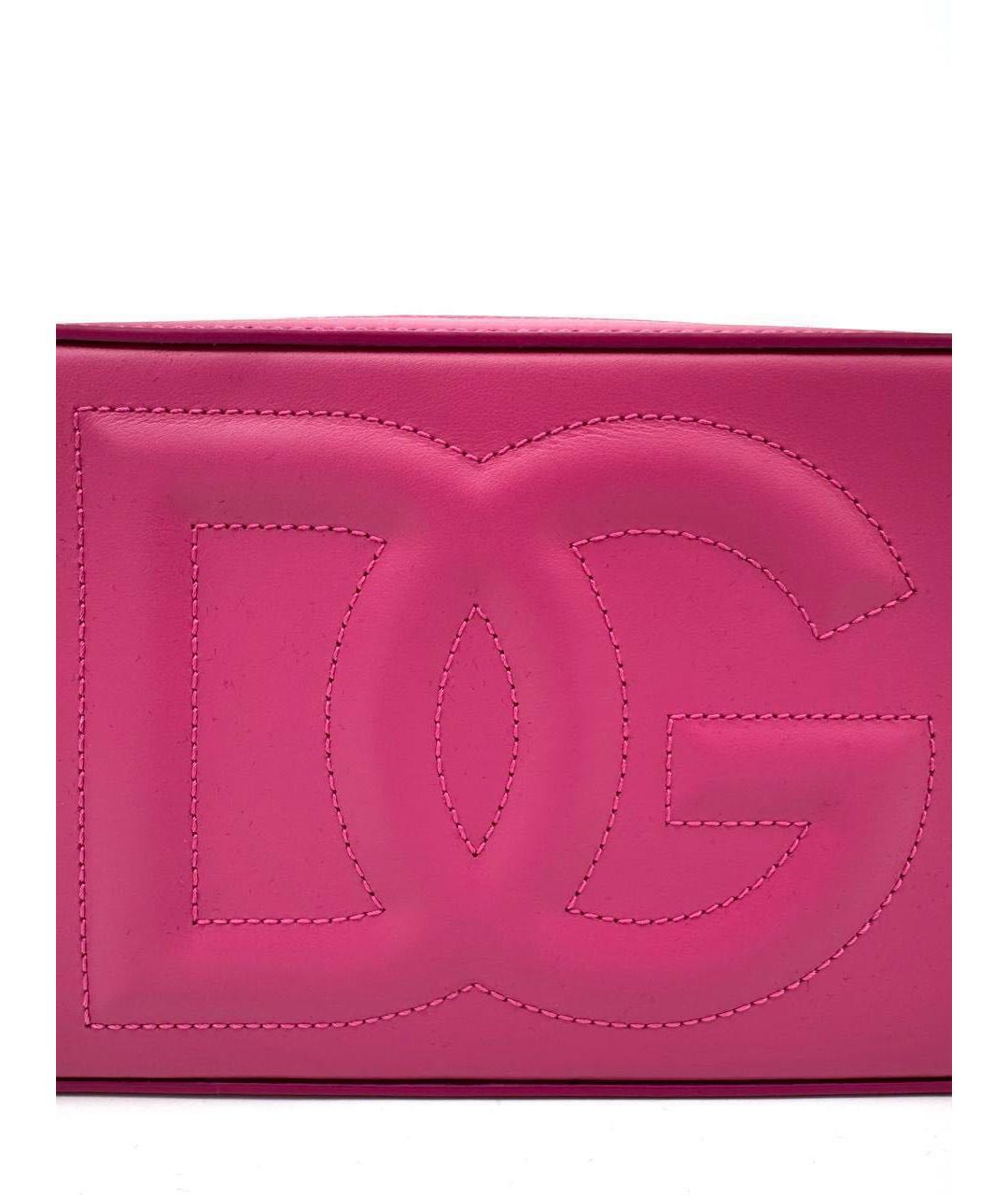 DOLCE&GABBANA Розовая кожаная сумка через плечо, фото 3