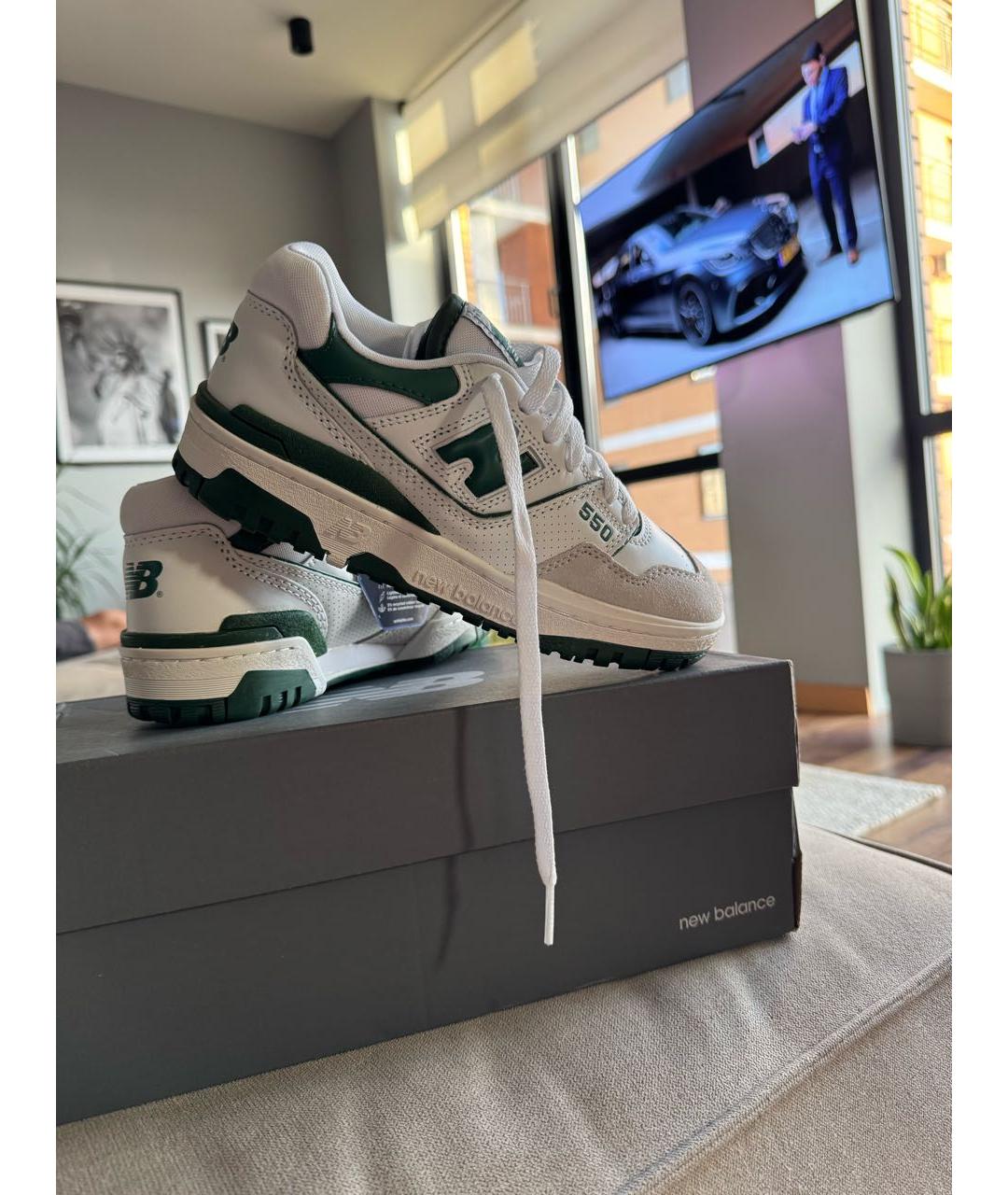 NEW BALANCE Белые кожаные кроссовки, фото 6