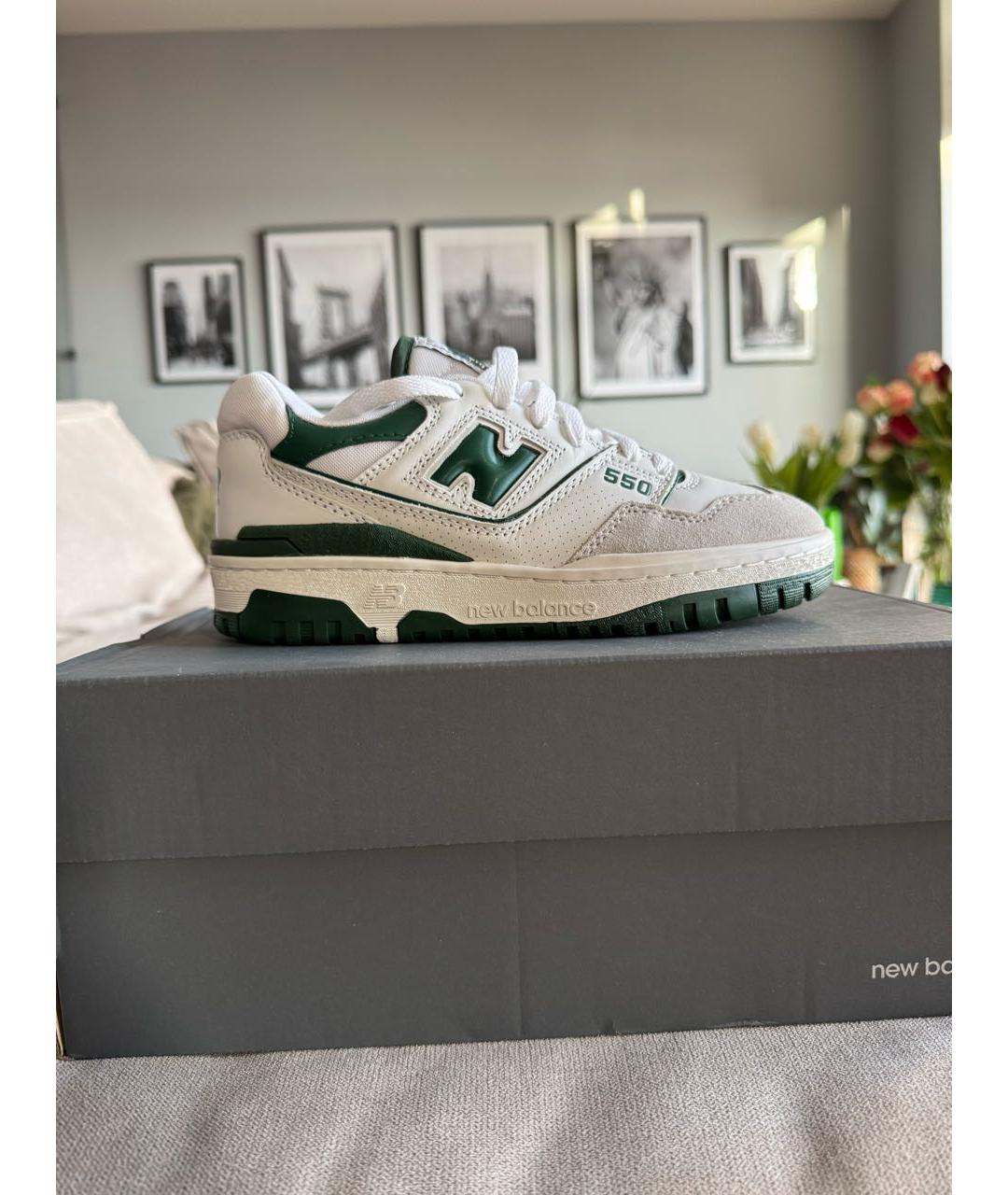 NEW BALANCE Белые кожаные кроссовки, фото 9