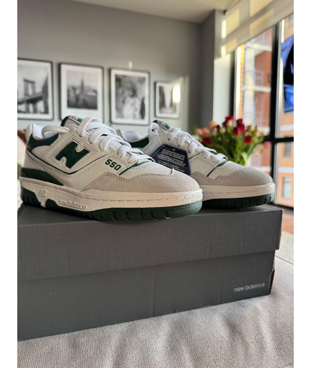 NEW BALANCE Белые кожаные кроссовки, фото 8