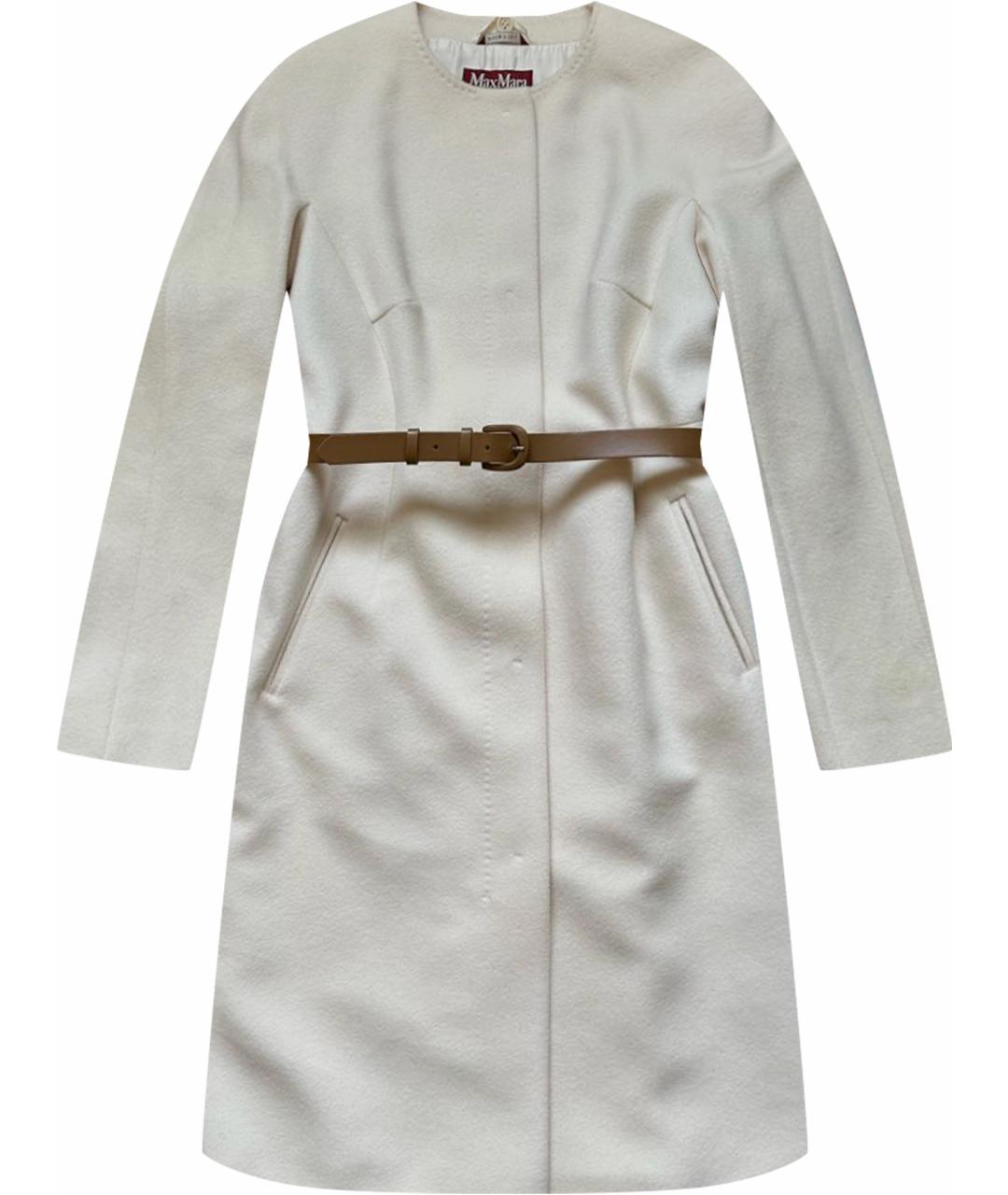 MAX MARA STUDIO Белое шерстяное пальто, фото 1