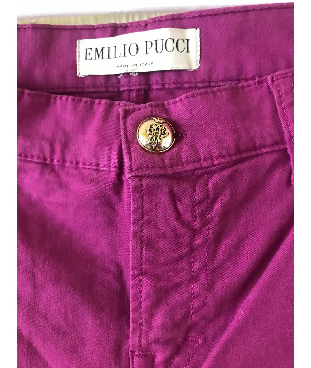 EMILIO PUCCI Фуксия хлопко-эластановые джинсы слим, фото 3