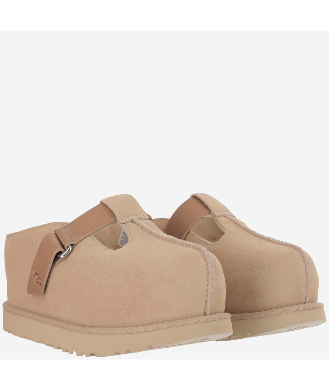 UGG AUSTRALIA Бежевые кожаные мюли, фото 2