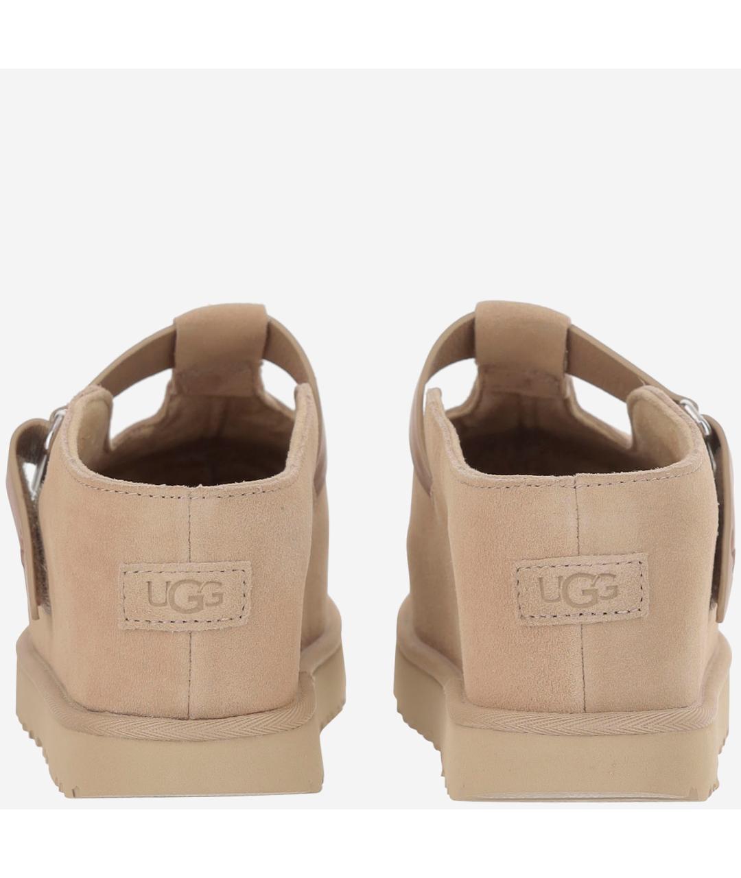 UGG AUSTRALIA Бежевые кожаные мюли, фото 3