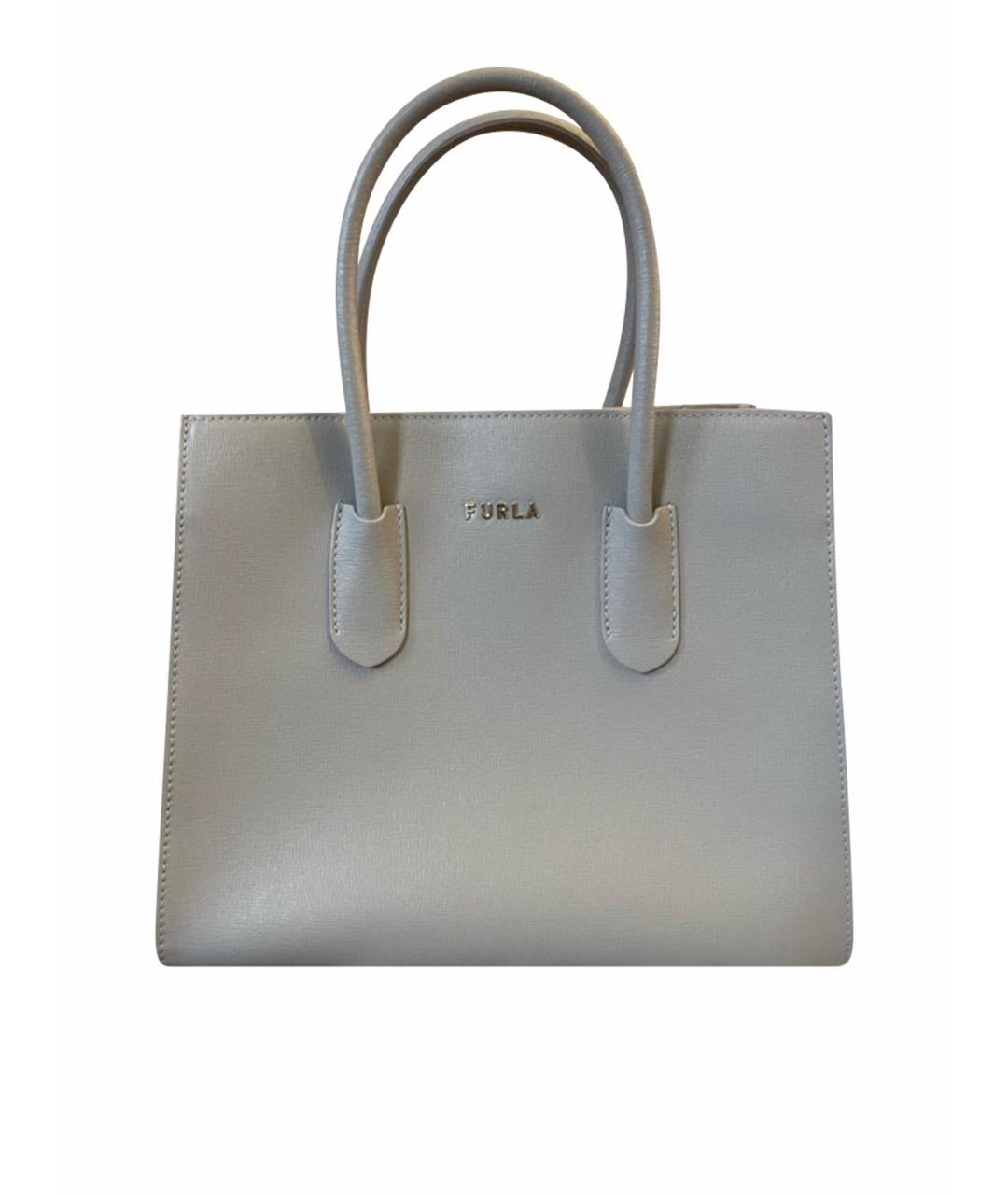 FURLA Серая кожаная сумка тоут, фото 1