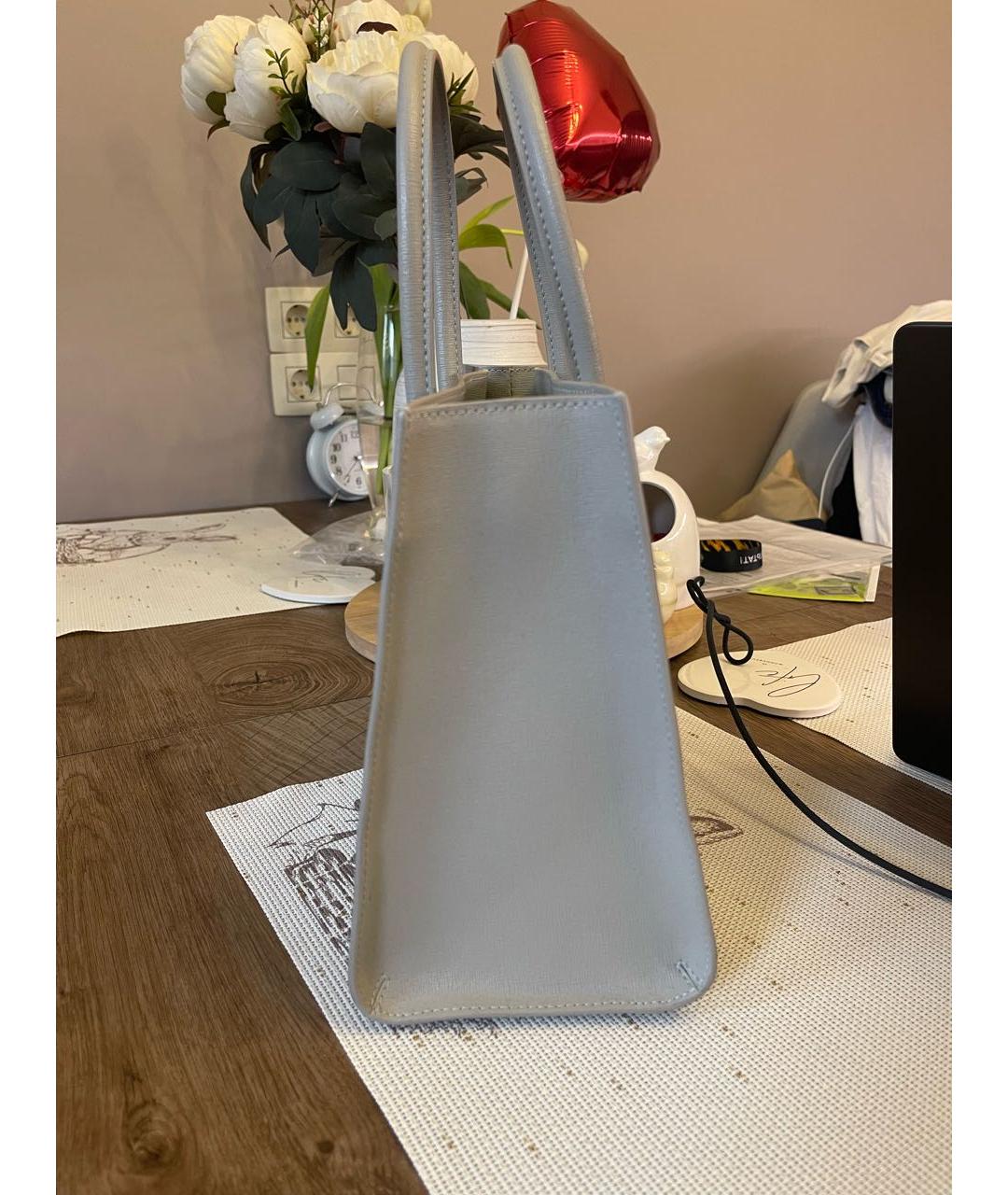 FURLA Серая кожаная сумка тоут, фото 2