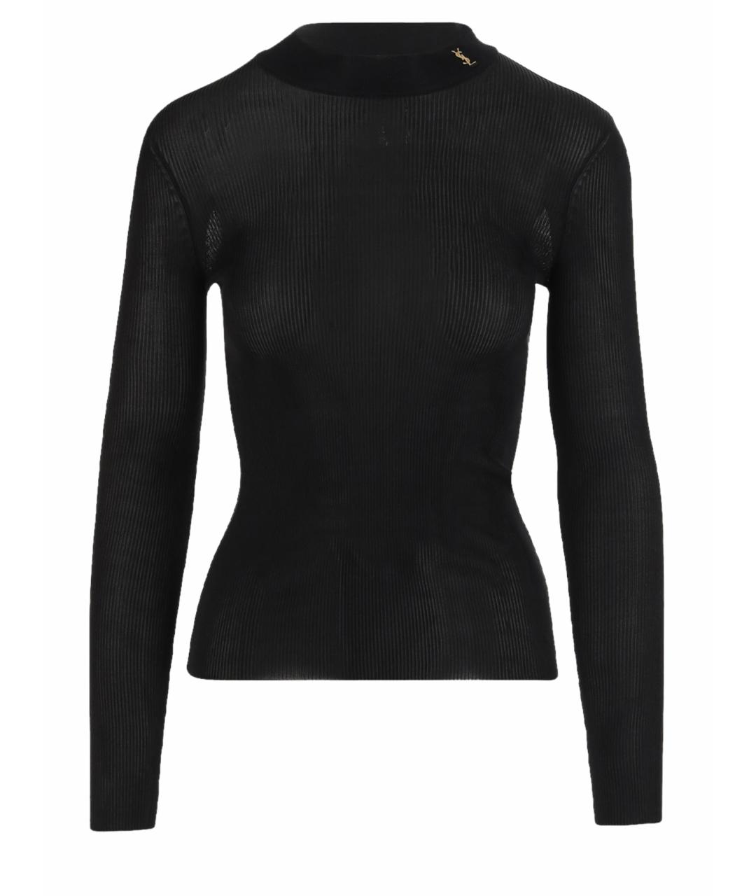SAINT LAURENT Черный шелковый джемпер / свитер, фото 1