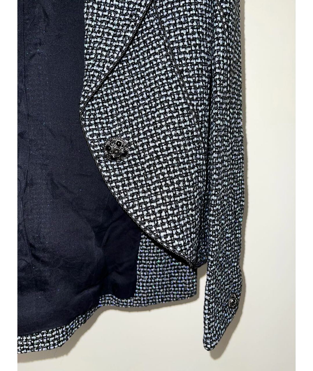 CHANEL Темно-синий полиэстеровый жакет/пиджак, фото 4