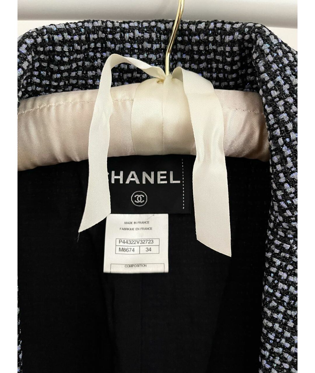 CHANEL Темно-синий полиэстеровый жакет/пиджак, фото 3