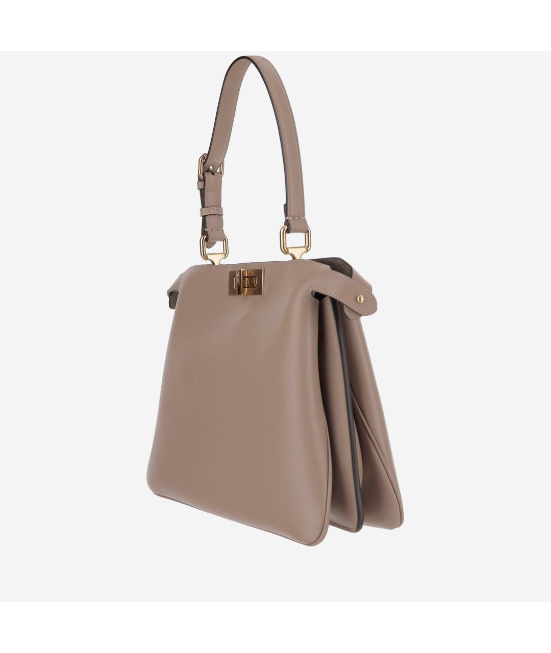 FENDI Бежевая кожаная сумка тоут, фото 2