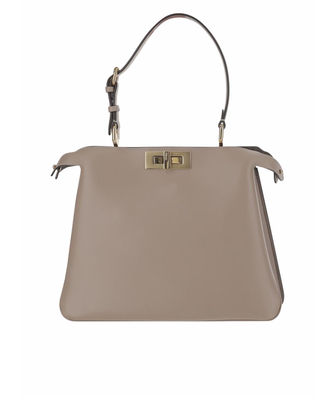 FENDI Бежевая кожаная сумка тоут, фото 1
