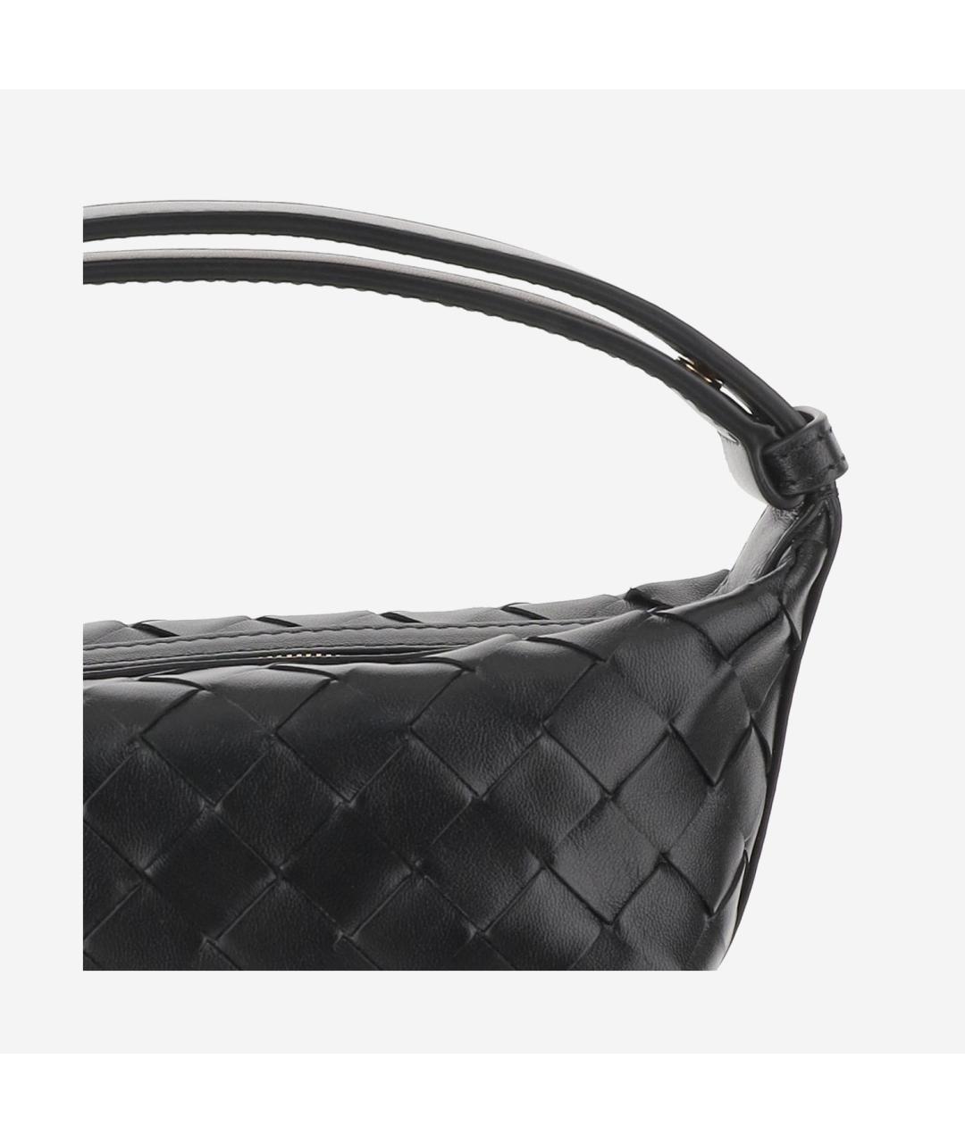 BOTTEGA VENETA Черная кожаная сумка с короткими ручками, фото 4