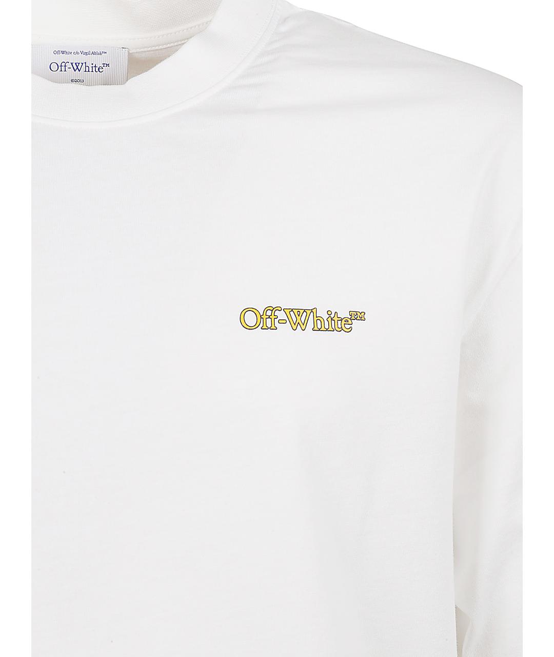 OFF-WHITE Белая хлопковая футболка, фото 3