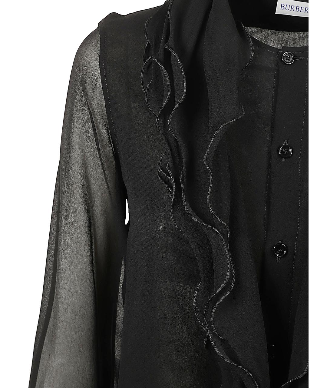 BURBERRY Черная шелковая рубашка, фото 3