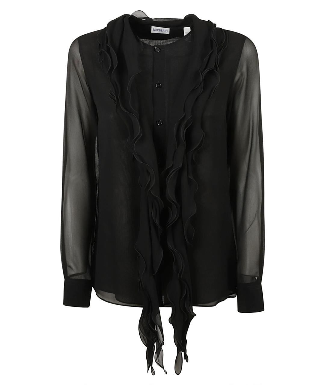 BURBERRY Черная шелковая рубашка, фото 1