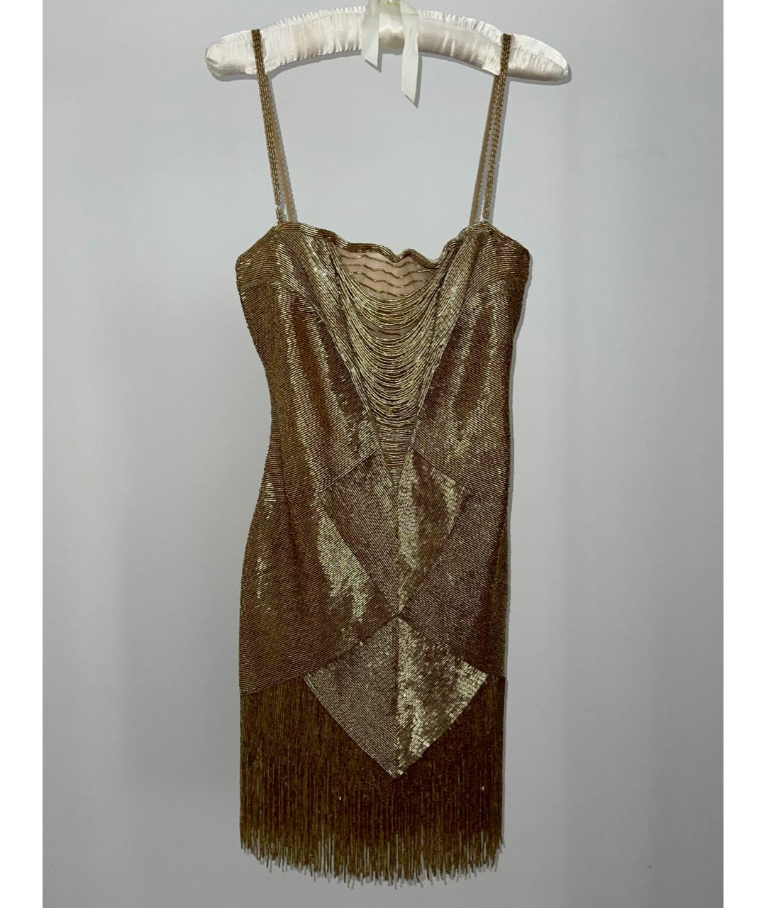 ROBERTO CAVALLI Золотое полиамидовое вечернее платье, фото 9