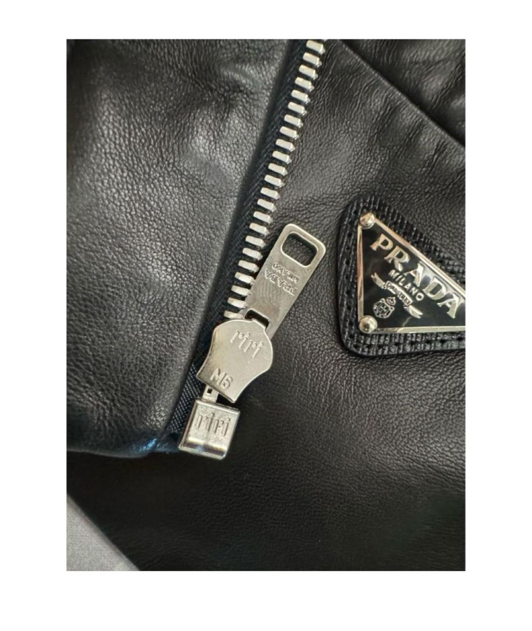 PRADA Черная кожаная куртка, фото 4