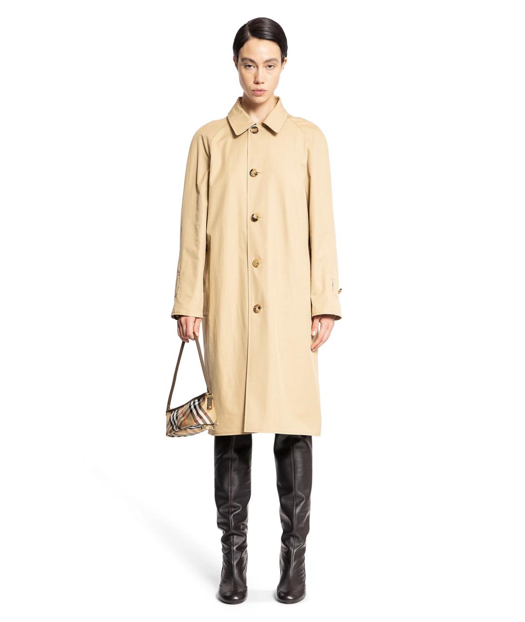 BURBERRY Бежевое хлопковое пальто, фото 6