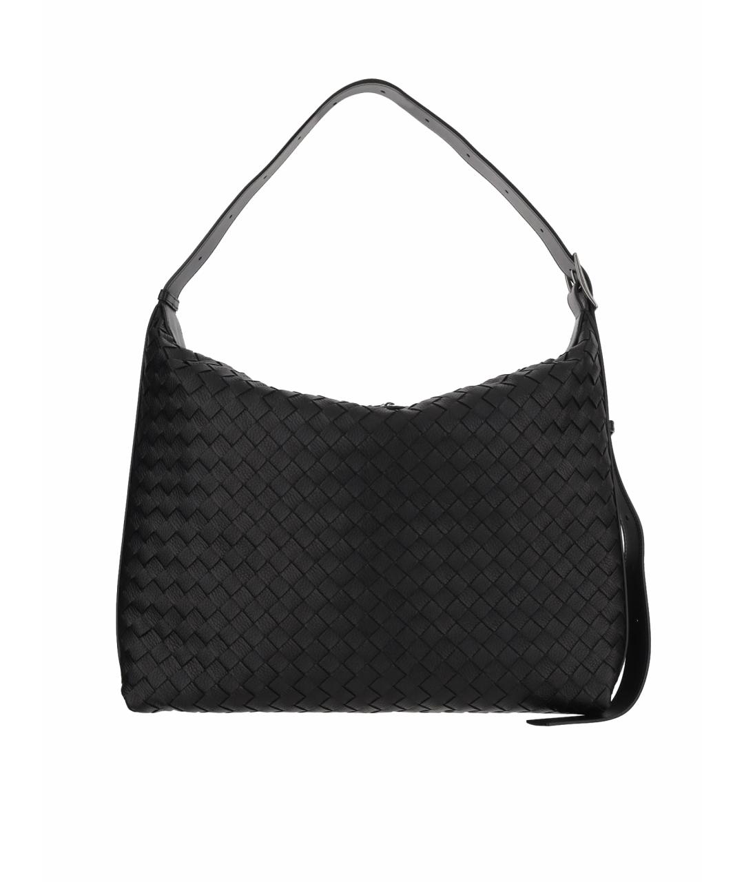 BOTTEGA VENETA Черная кожаная сумка через плечо, фото 1