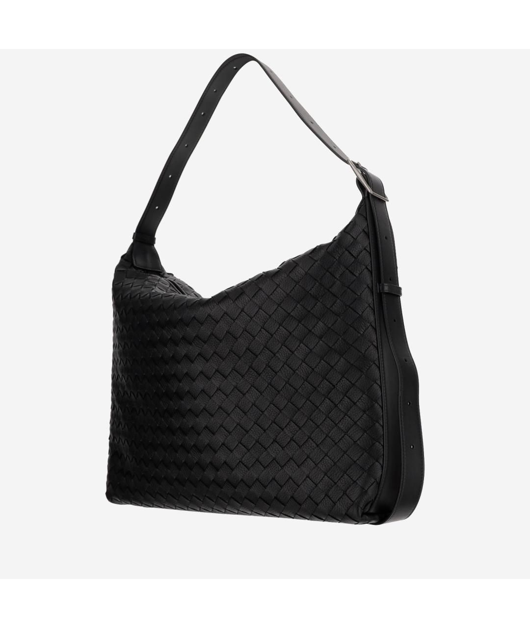 BOTTEGA VENETA Черная кожаная сумка через плечо, фото 2