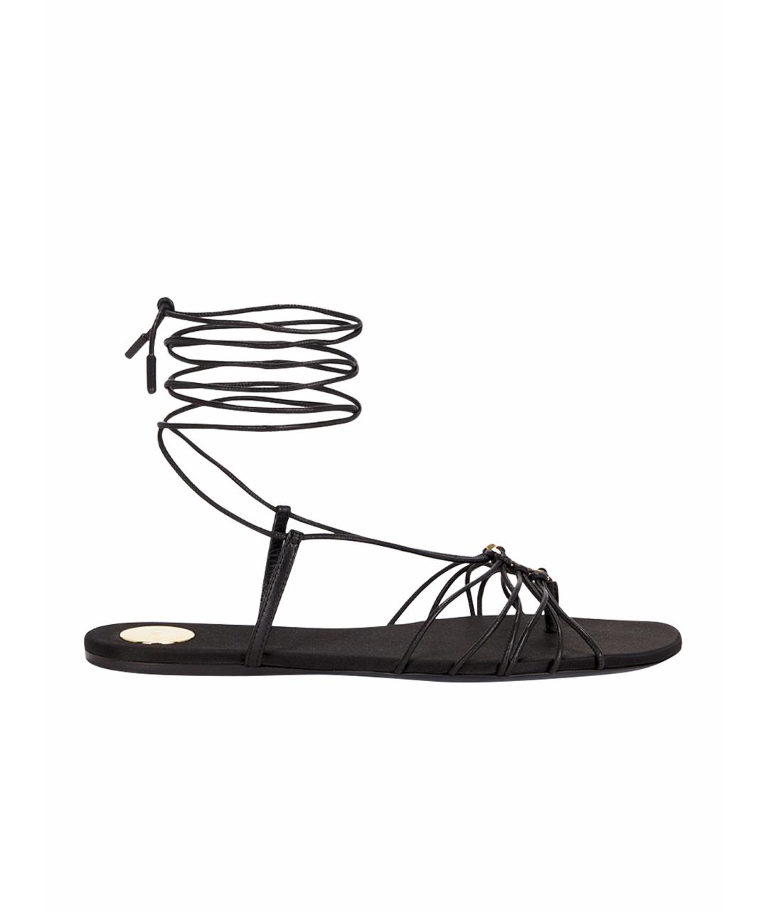 SAINT LAURENT Черные кожаные сандалии, фото 1