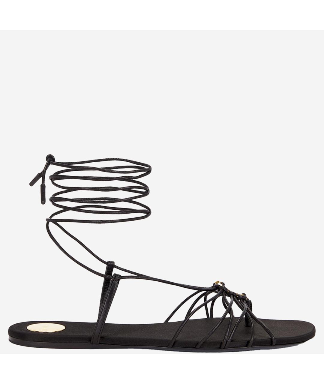 SAINT LAURENT Черные кожаные сандалии, фото 6