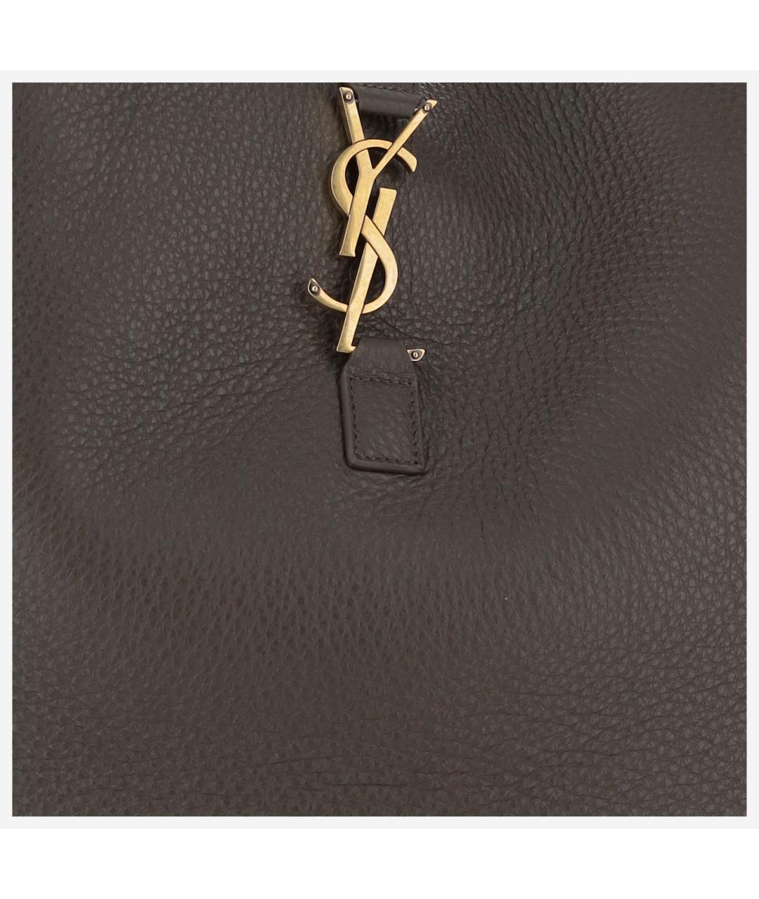 SAINT LAURENT Серая кожаная сумка тоут, фото 4