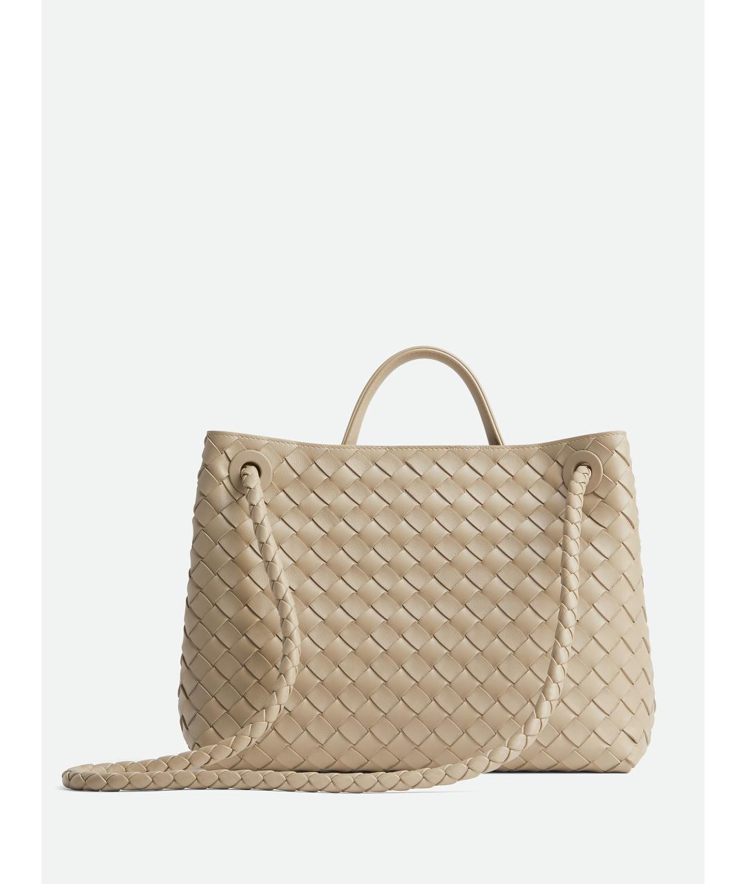 BOTTEGA VENETA Бежевая кожаная сумка тоут, фото 6