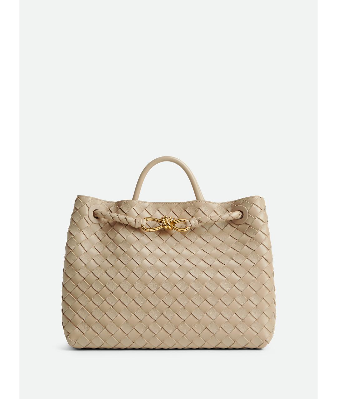 BOTTEGA VENETA Бежевая кожаная сумка тоут, фото 7