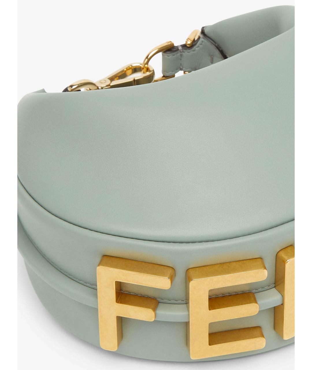 FENDI Зеленая кожаная сумка через плечо, фото 4
