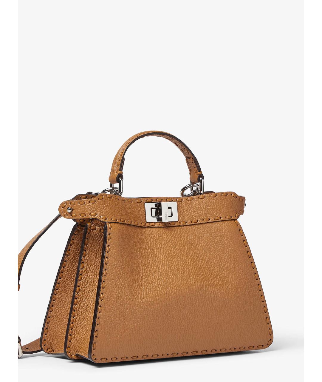 FENDI Коричневая кожаная сумка тоут, фото 3