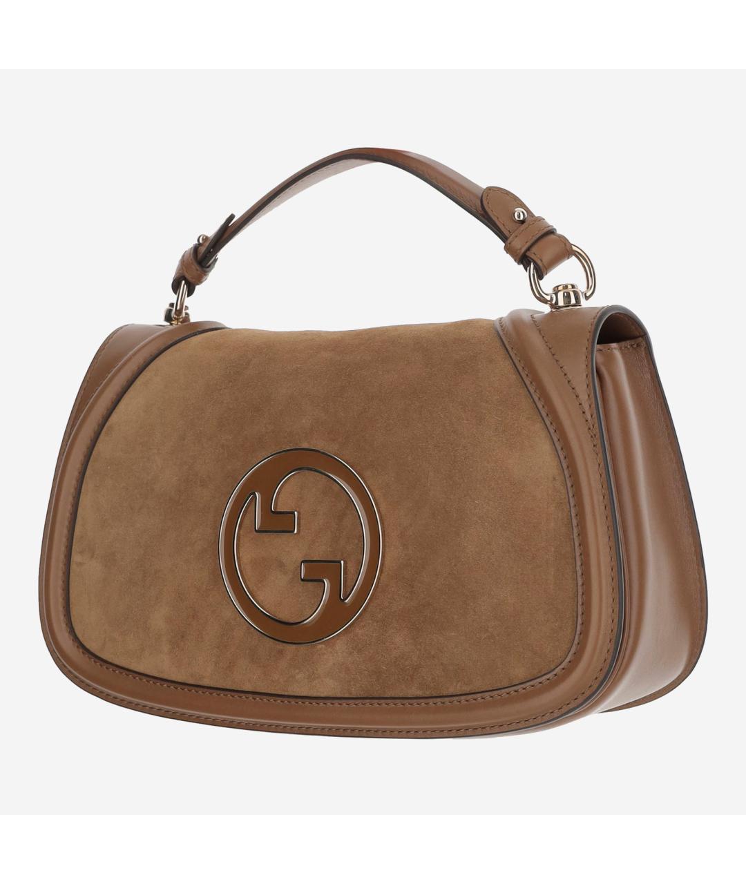 GUCCI Коричневая кожаная сумка с короткими ручками, фото 2