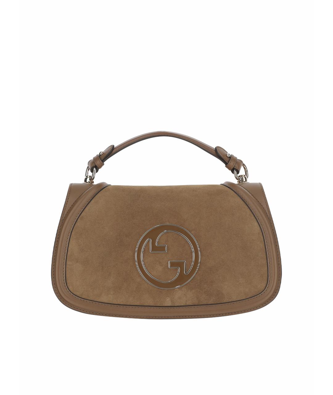 GUCCI Коричневая кожаная сумка с короткими ручками, фото 1