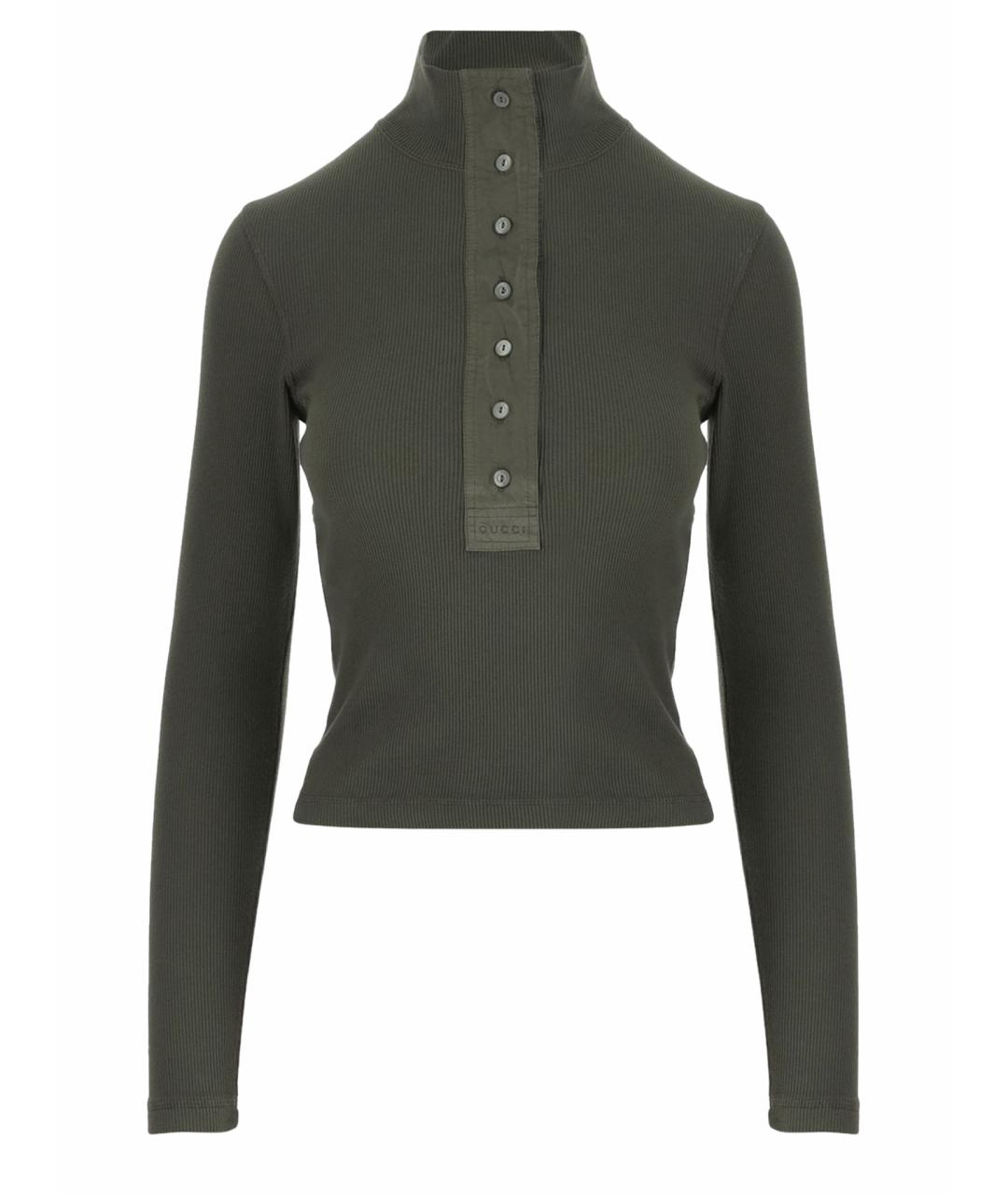 GUCCI Хаки хлопковая водолазка, фото 1