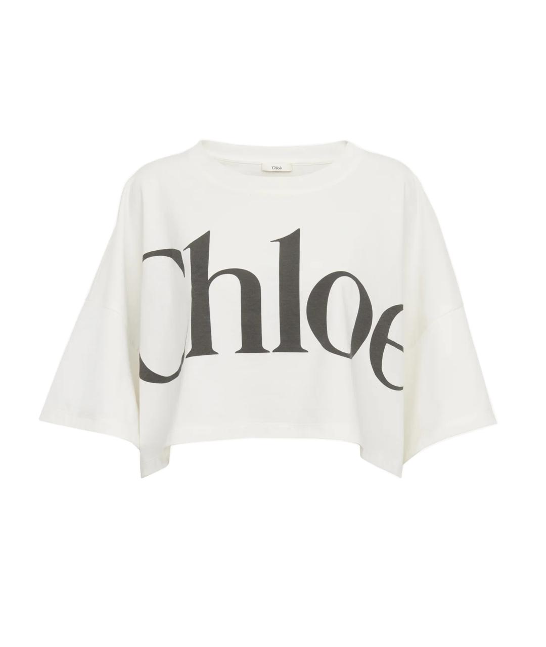 CHLOE Белая хлопковая футболка, фото 1