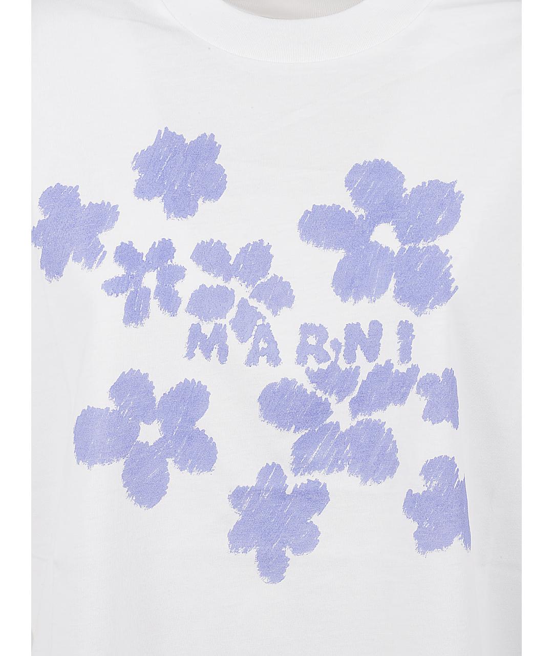 MARNI Белая хлопковая футболка, фото 3