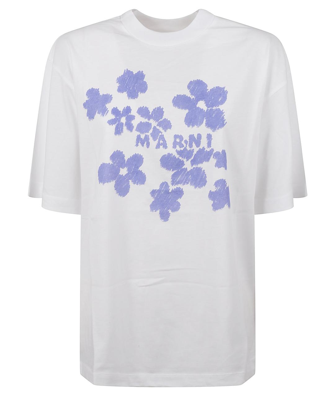 MARNI Белая хлопковая футболка, фото 1