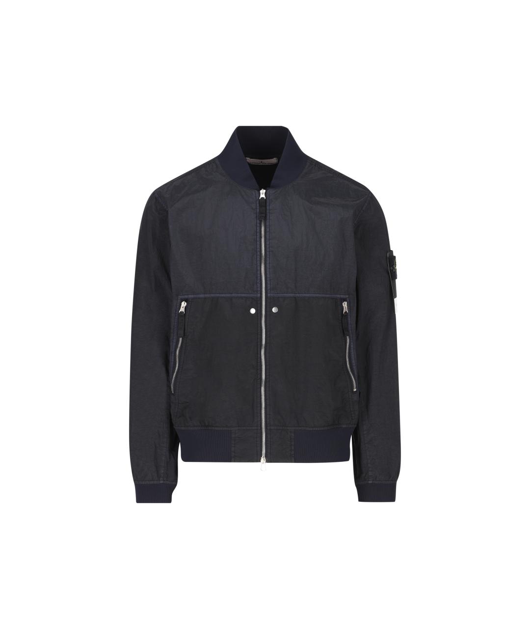 STONE ISLAND Темно-синяя полиамидовая куртка, фото 1