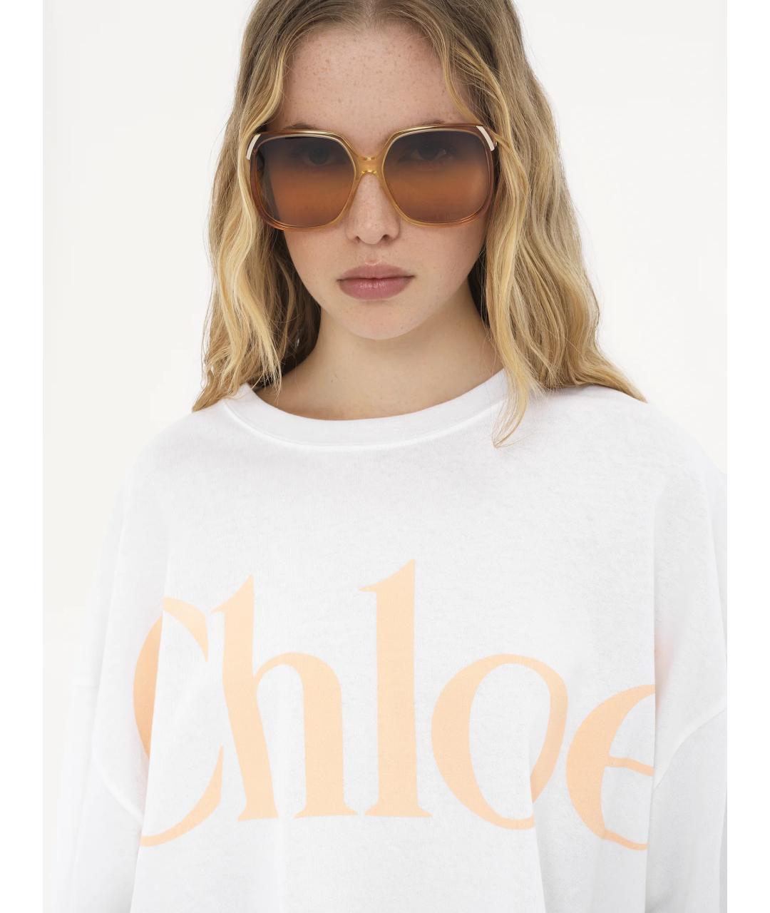 CHLOE Белая хлопковая футболка, фото 5