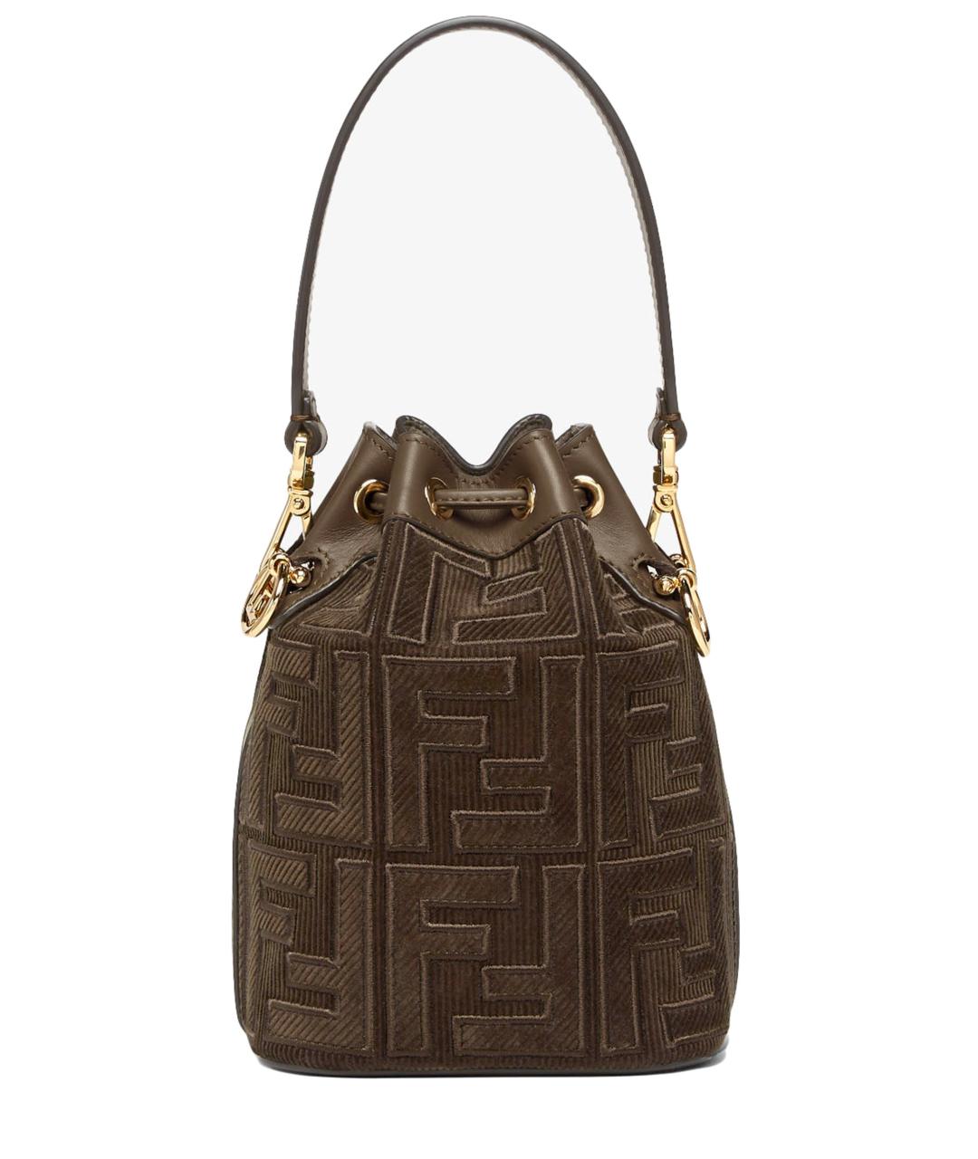 FENDI Зеленая хлопковая сумка тоут, фото 5