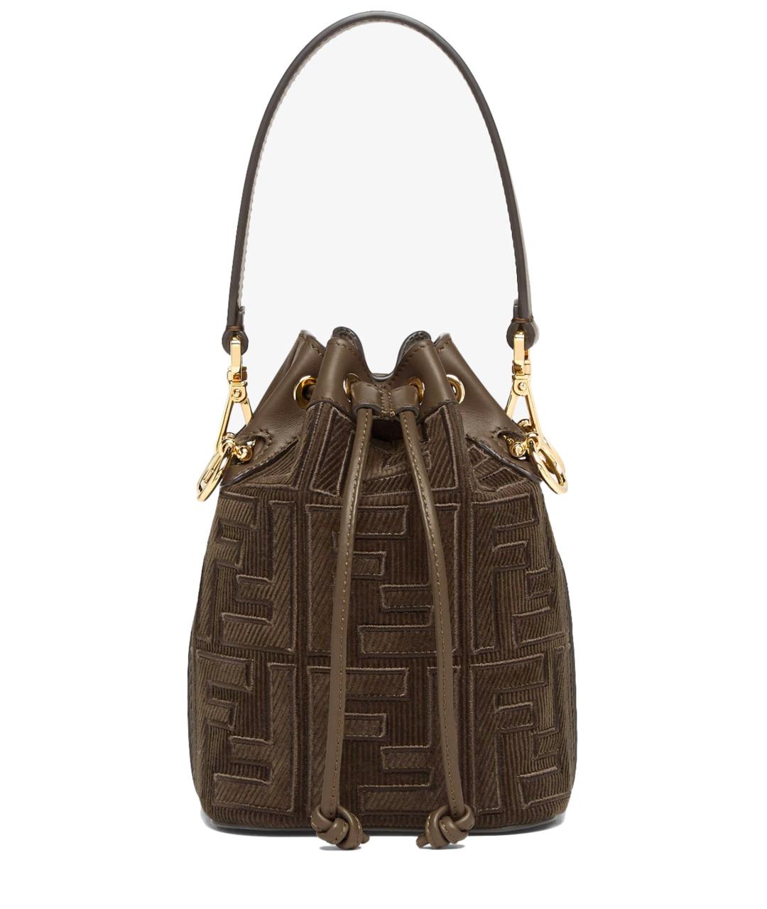 FENDI Зеленая хлопковая сумка тоут, фото 1