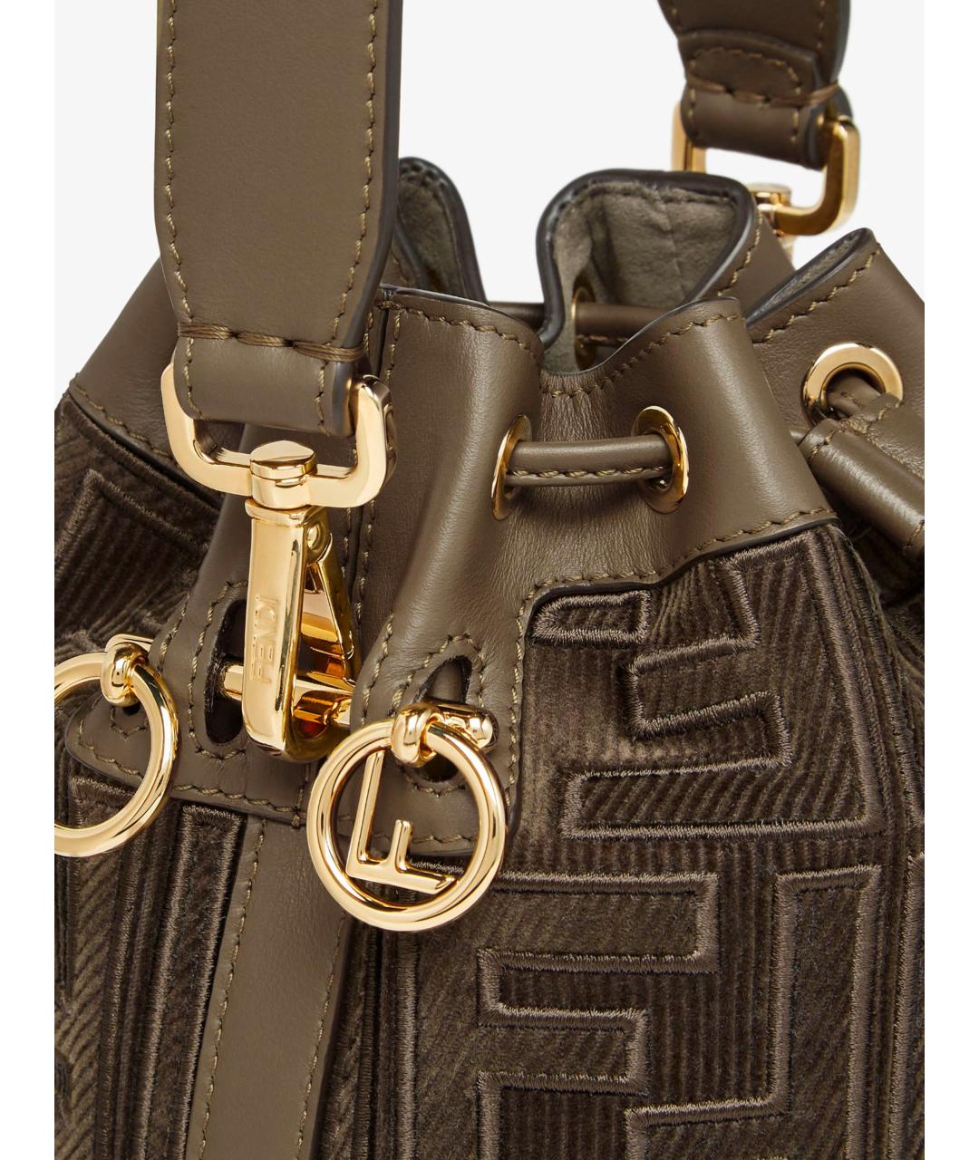 FENDI Зеленая хлопковая сумка тоут, фото 3