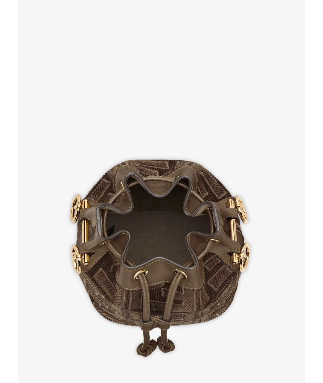 FENDI Зеленая хлопковая сумка тоут, фото 4