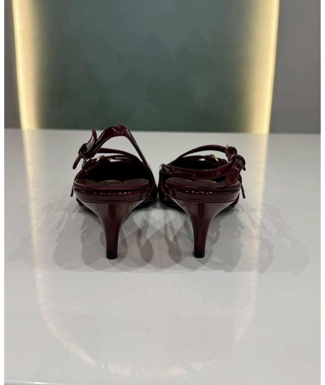 MIU MIU Бордовые кожаные туфли, фото 3