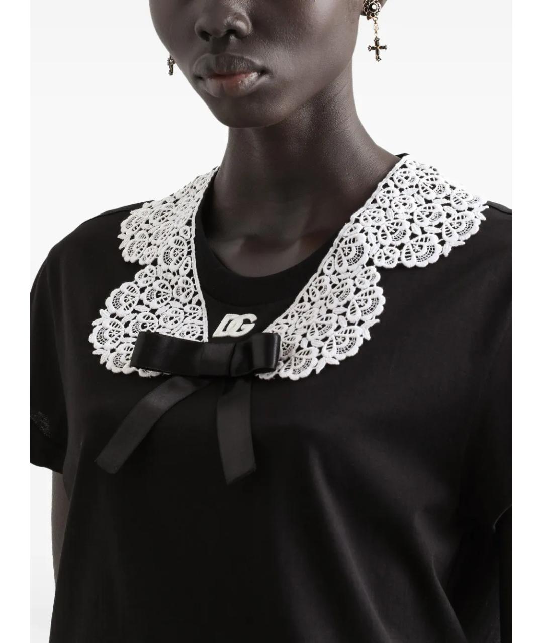DOLCE&GABBANA Черная хлопковая футболка, фото 5
