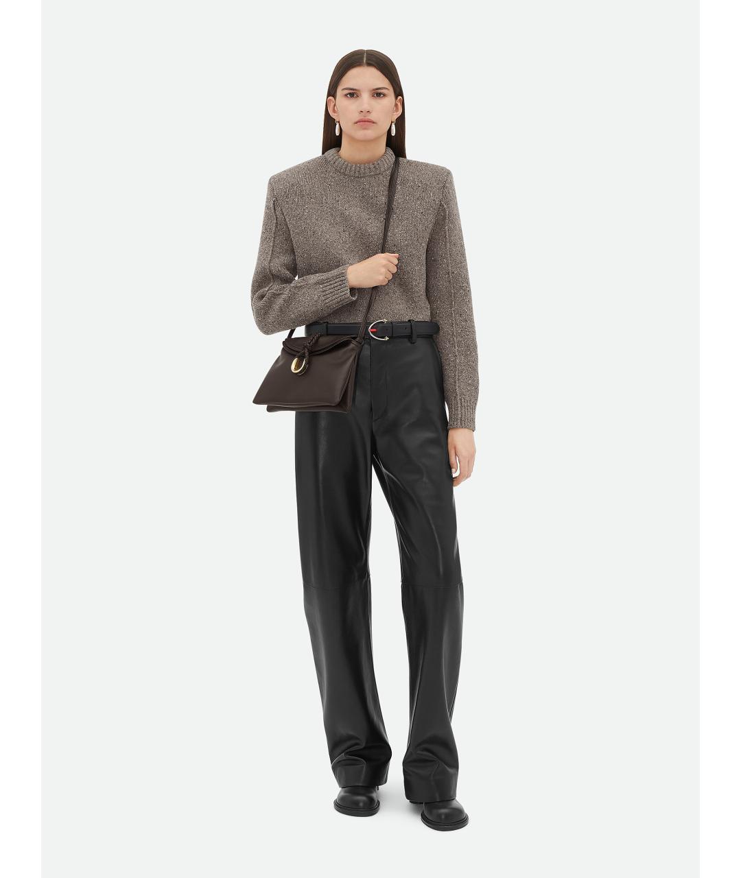BOTTEGA VENETA Коричневая кожаная сумка через плечо, фото 6