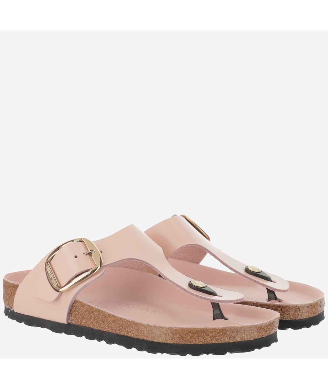 BIRKENSTOCK Розовые кожаные шлепанцы, фото 3