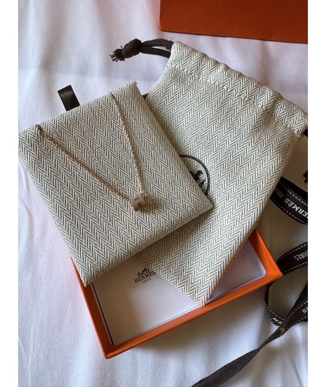 HERMES Серая металлическая подвеска, фото 4